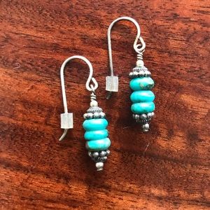 Turquoise and silver earrings